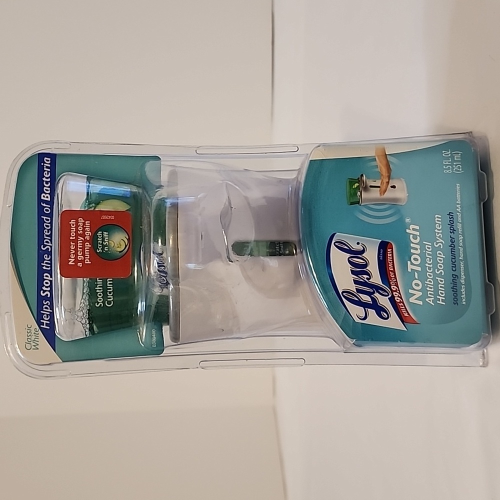 Vtg new Lysol no touch antibacterial hand soap system soothing cucumber splash